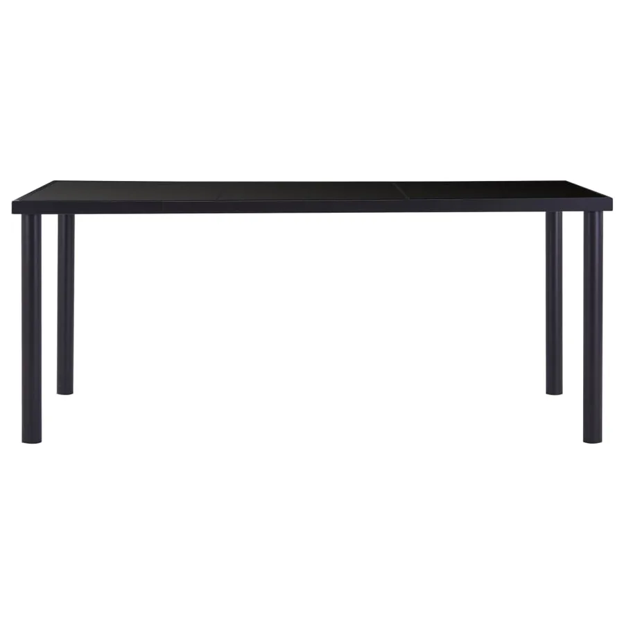 Table à manger Noir 180x90x75 cm Verre trempé - 2