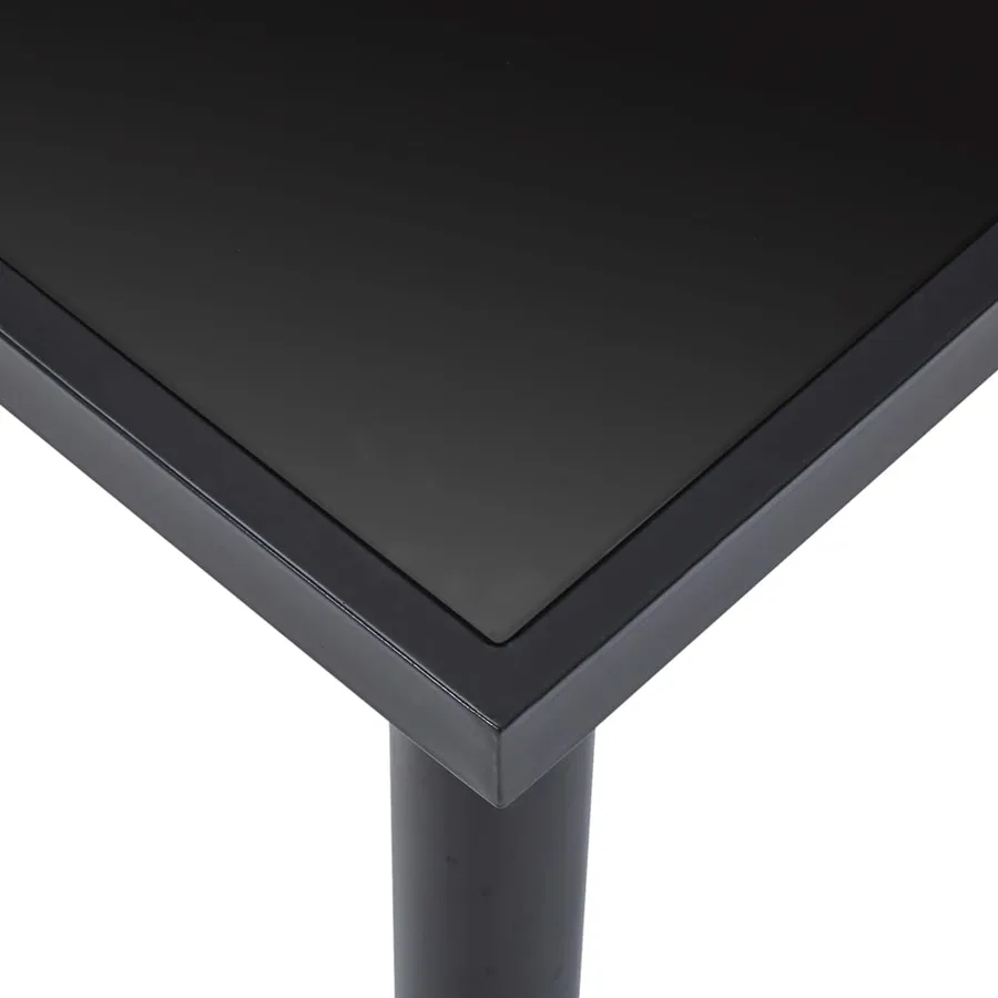Table à manger Noir 180x90x75 cm Verre trempé - 4