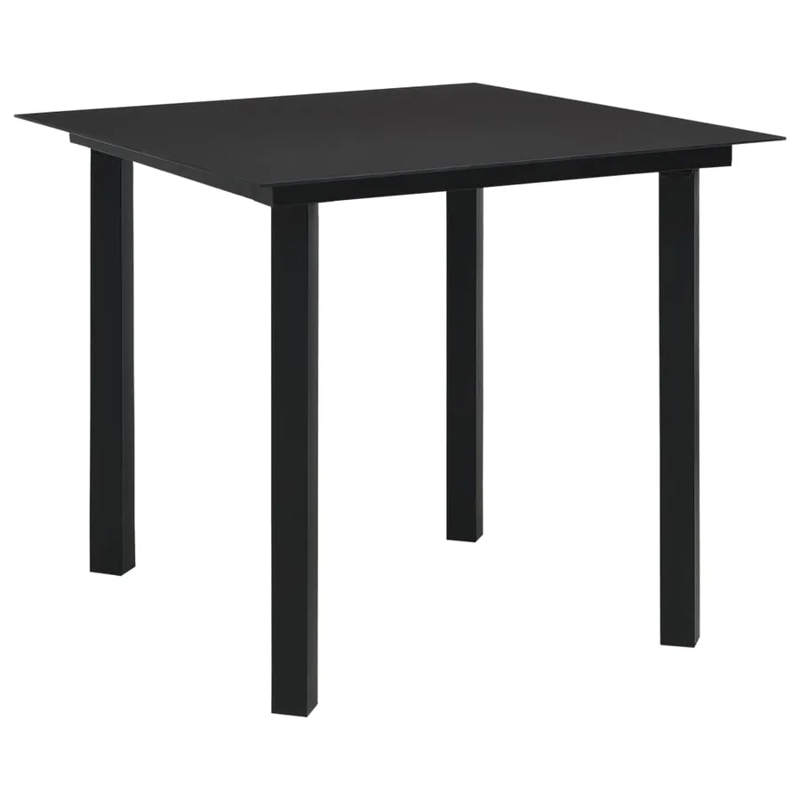 Ensemble à manger d'extérieur 3 pcs Rotin PVC Noir - 9