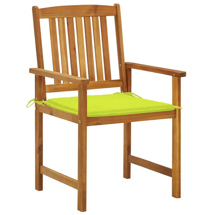 Chaises de jardin avec coussins lot de 4 Bois d'acacia massif - 2