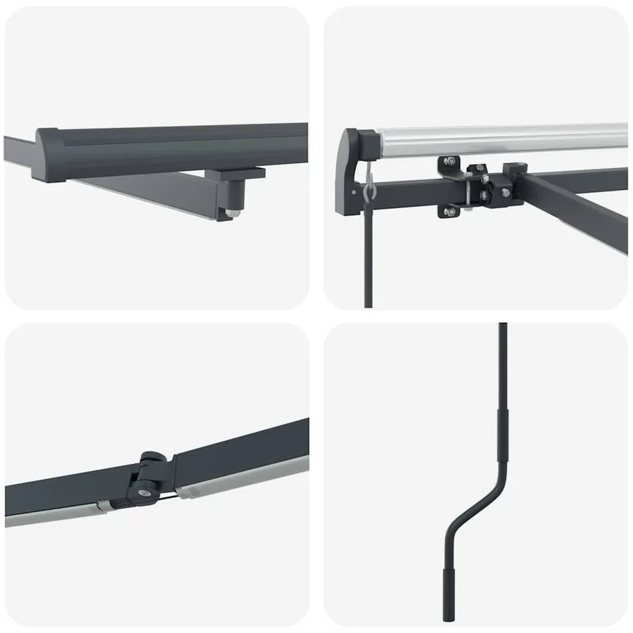 Cadre d'auvent Anthracite 500 × 350 cm Aluminium - 9