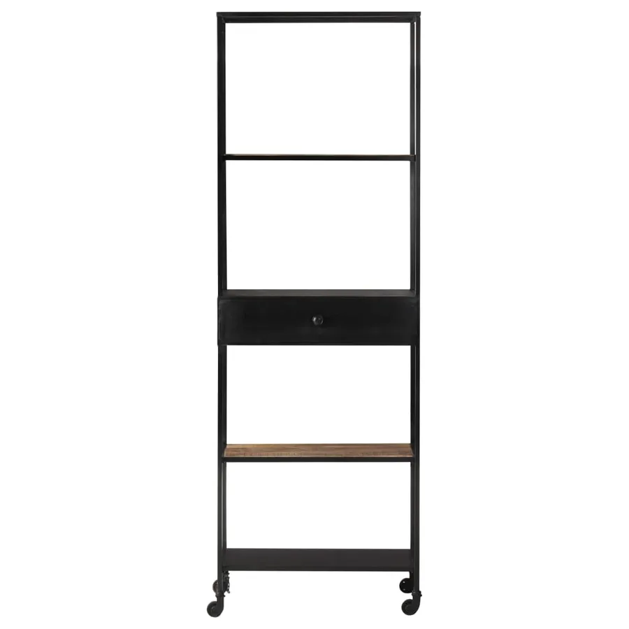 Bibliothèque 60x35x180 cm Bois de manguier brut et fer - 3