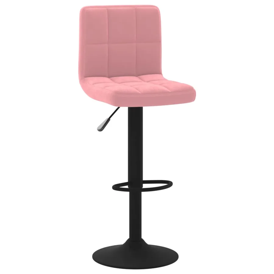 Tabourets de bar lot de 2 rose velours - 3