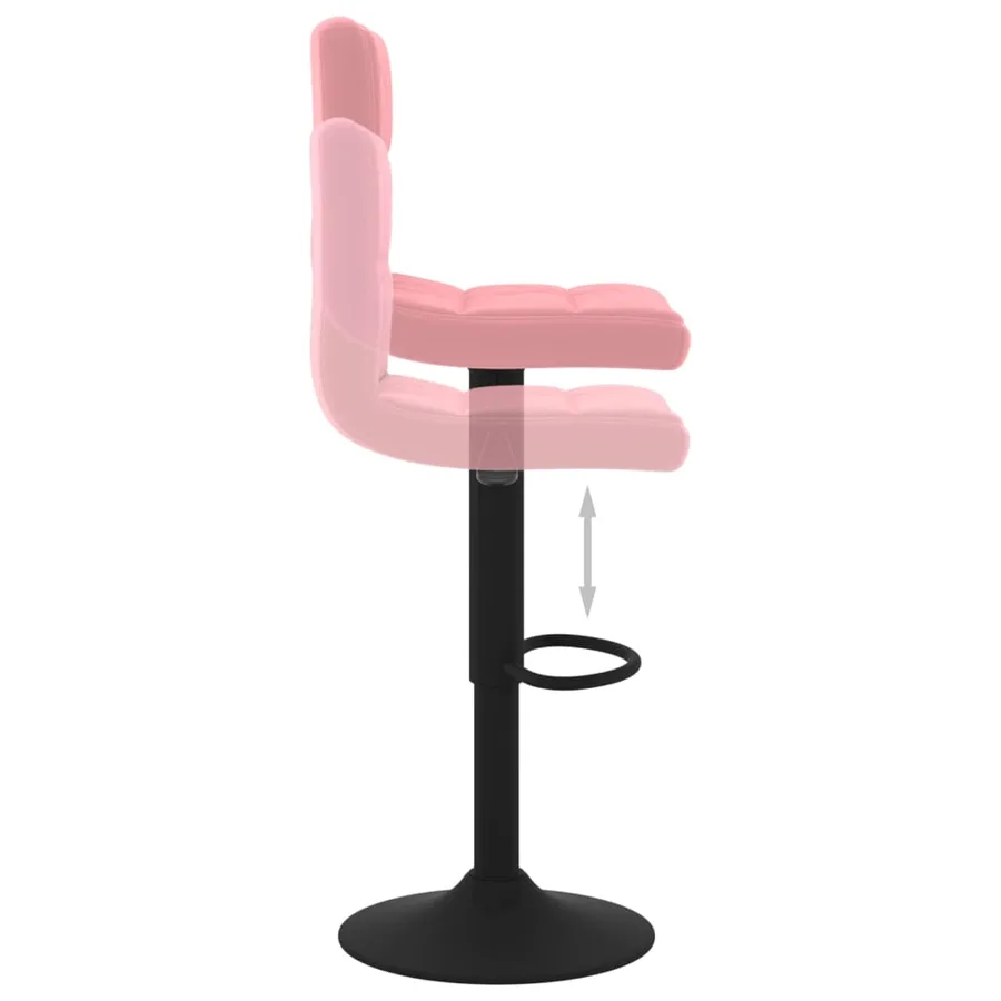 Tabourets de bar lot de 2 rose velours - 7