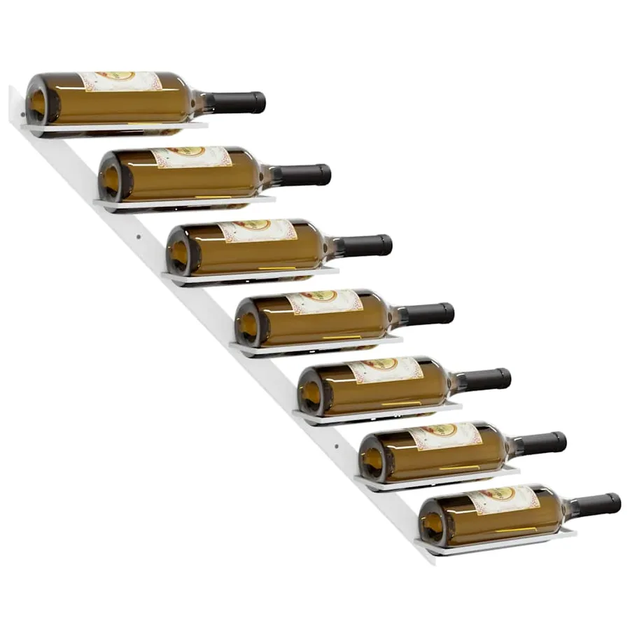 Casier à vin mural pour 7 bouteilles 2 pcs Blanc Métal - 4