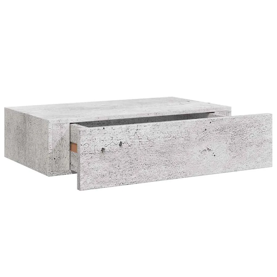 Étagères à tiroir murales 2 pcs Gris béton 40x23,5x10 cm MDF - 5