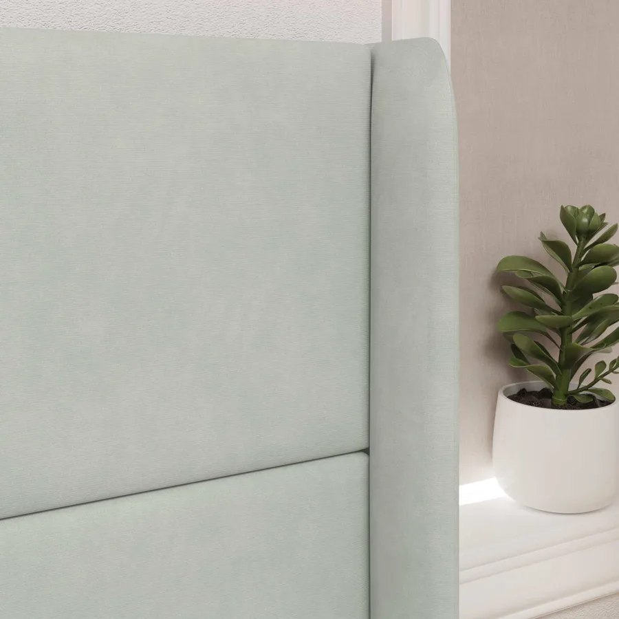 Oreille de tête de lit Gris clair 80 x 16 x 4 cm Velours - 4