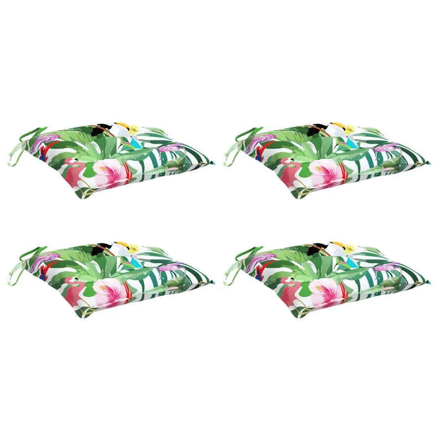 Coussins de chaise lot de 4 multicolore 50x50x7 cm tissu oxford - 3