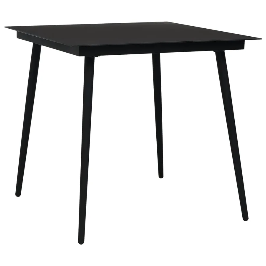 Ensemble à manger d'extérieur 3 pcs Rotin PVC Noir - 3