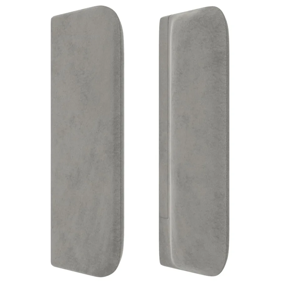 Tête de lit avec oreilles Gris clair 203x16x78/88 cm Velours - 4