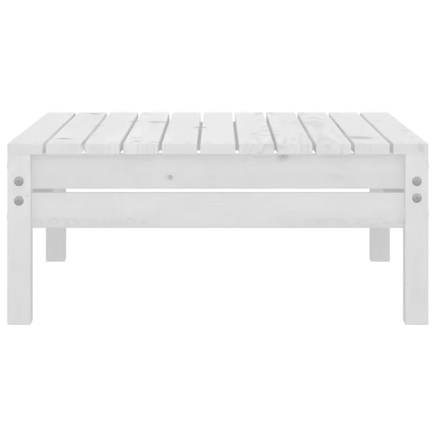 Salon de jardin 3 pcs Bois de pin massif Blanc - 11
