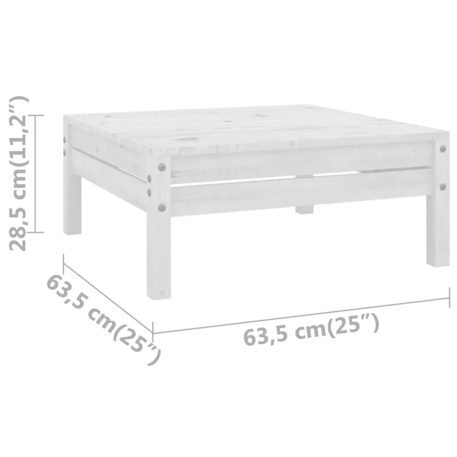 Salon de jardin 3 pcs Bois de pin massif Blanc - 16