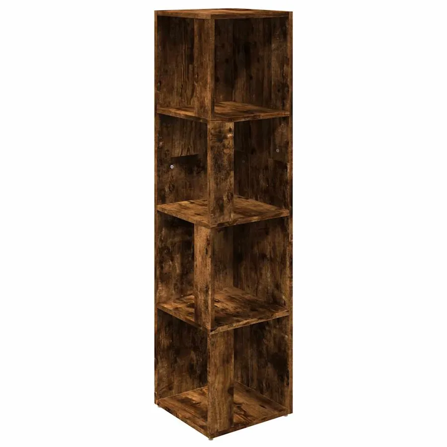 Armoire d'angle Chêne fumé 33x33x132 cm Bois d'ingénierie - 2