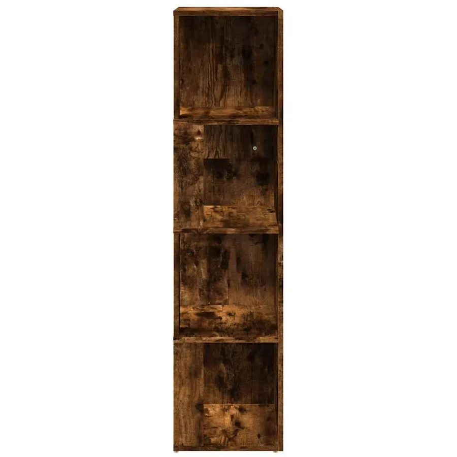 Armoire d'angle Chêne fumé 33x33x132 cm Bois d'ingénierie - 4