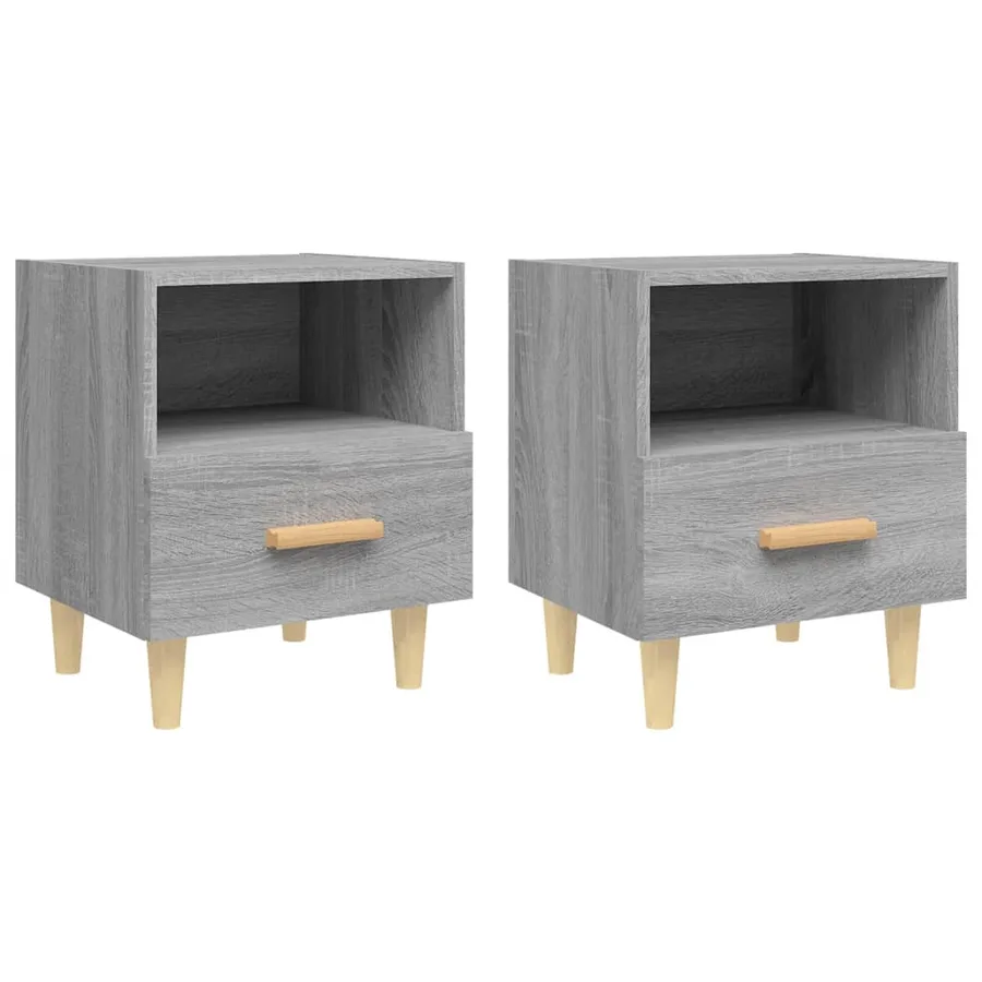 Tables de chevet 2 pcs Sonoma gris 40x35x47 cm - 2