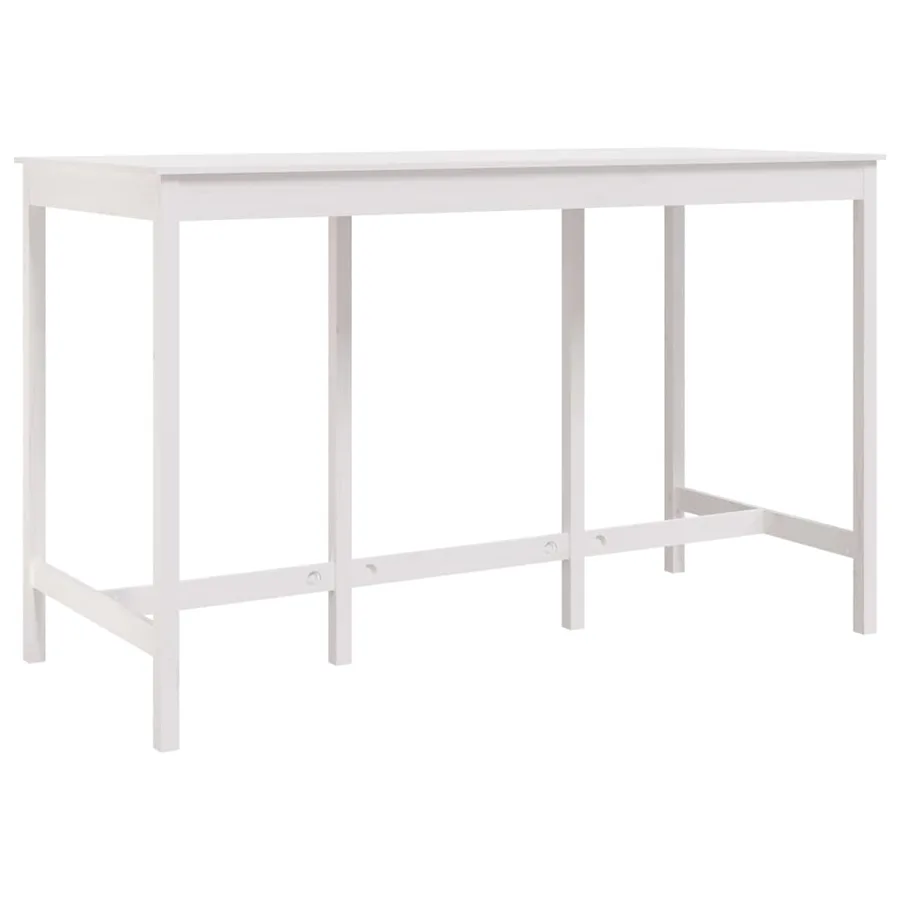 Table de bar Blanc 180x80x110 cm Bois massif de pin - 2