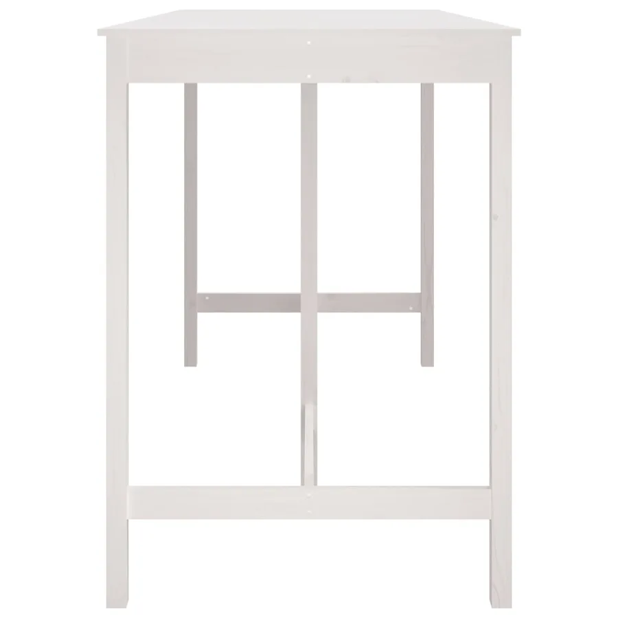 Table de bar Blanc 180x80x110 cm Bois massif de pin - 4