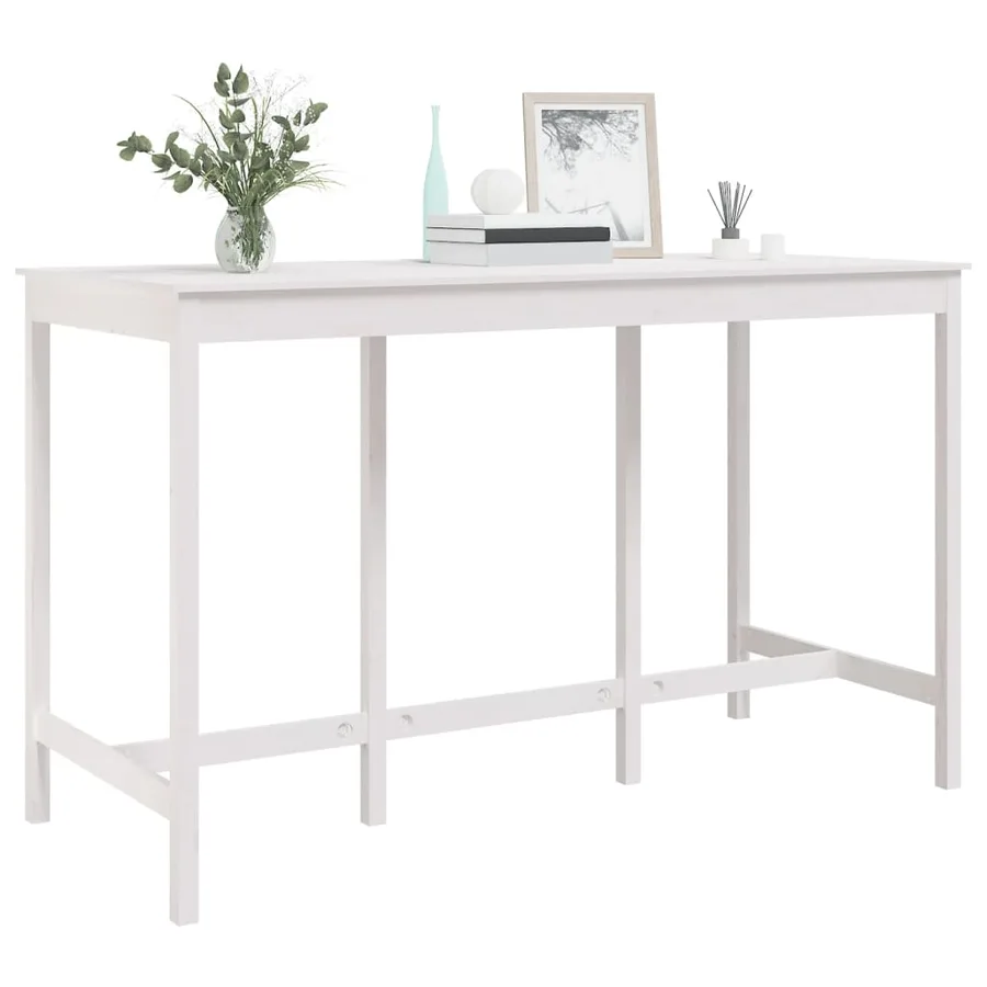 Table de bar Blanc 180x80x110 cm Bois massif de pin - 7