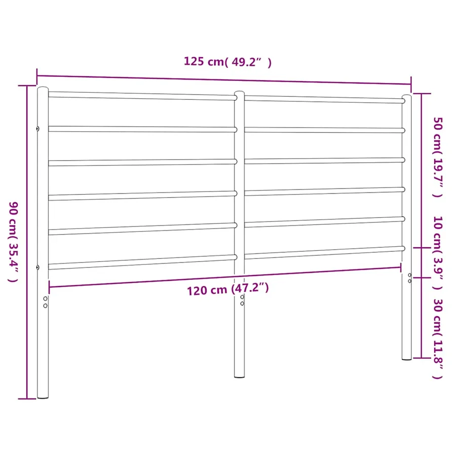 Tête de lit de remplacement métal noir 120 cm - 7