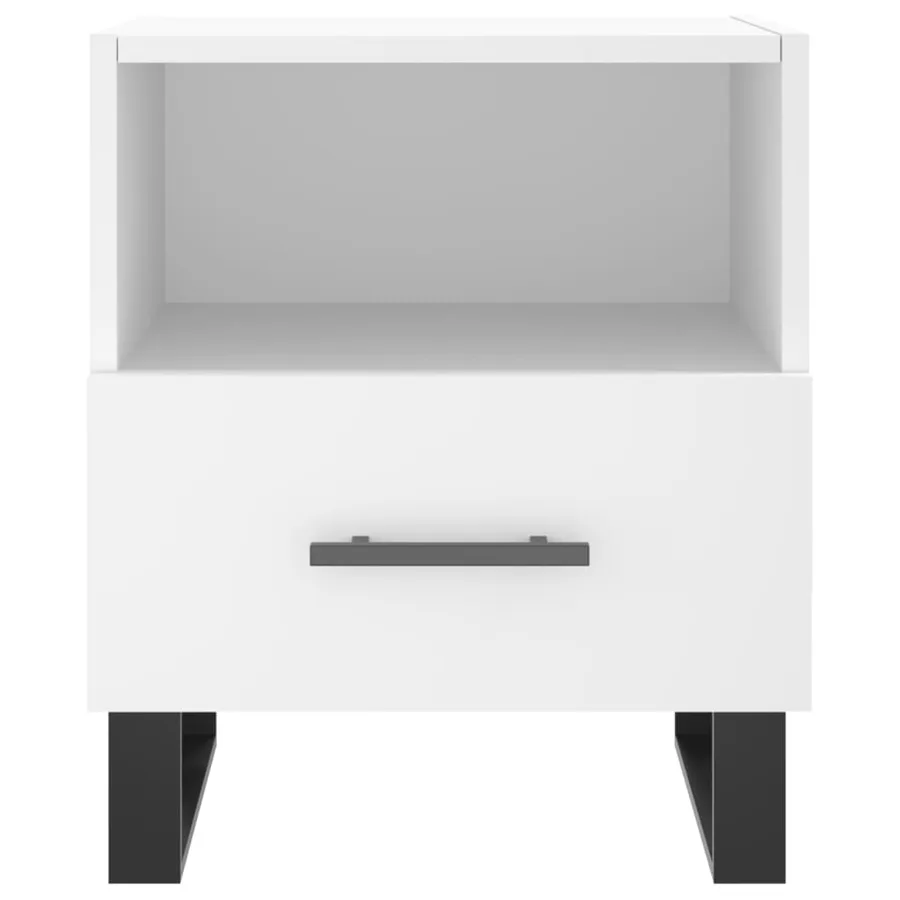 Table de chevet blanc 40x35x47,5 cm bois d’ingénierie - 4