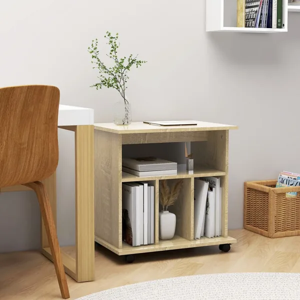 Armoire à roulettes Chêne sonoma 60x45x60 cm Bois d’ingénierie