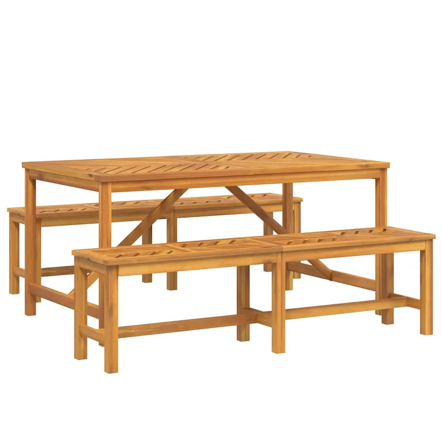 Ensemble de salle à manger pour jardin 3 pc Marron - 2