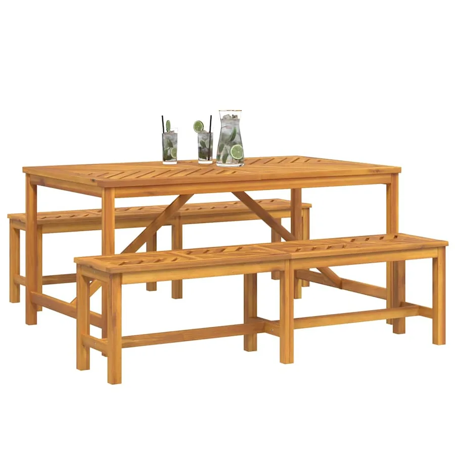 Ensemble de salle à manger pour jardin 3 pc Marron - 3