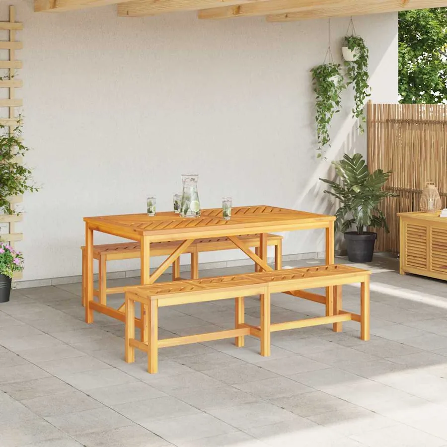 Ensemble de salle à manger pour jardin 3 pc Marron - 4