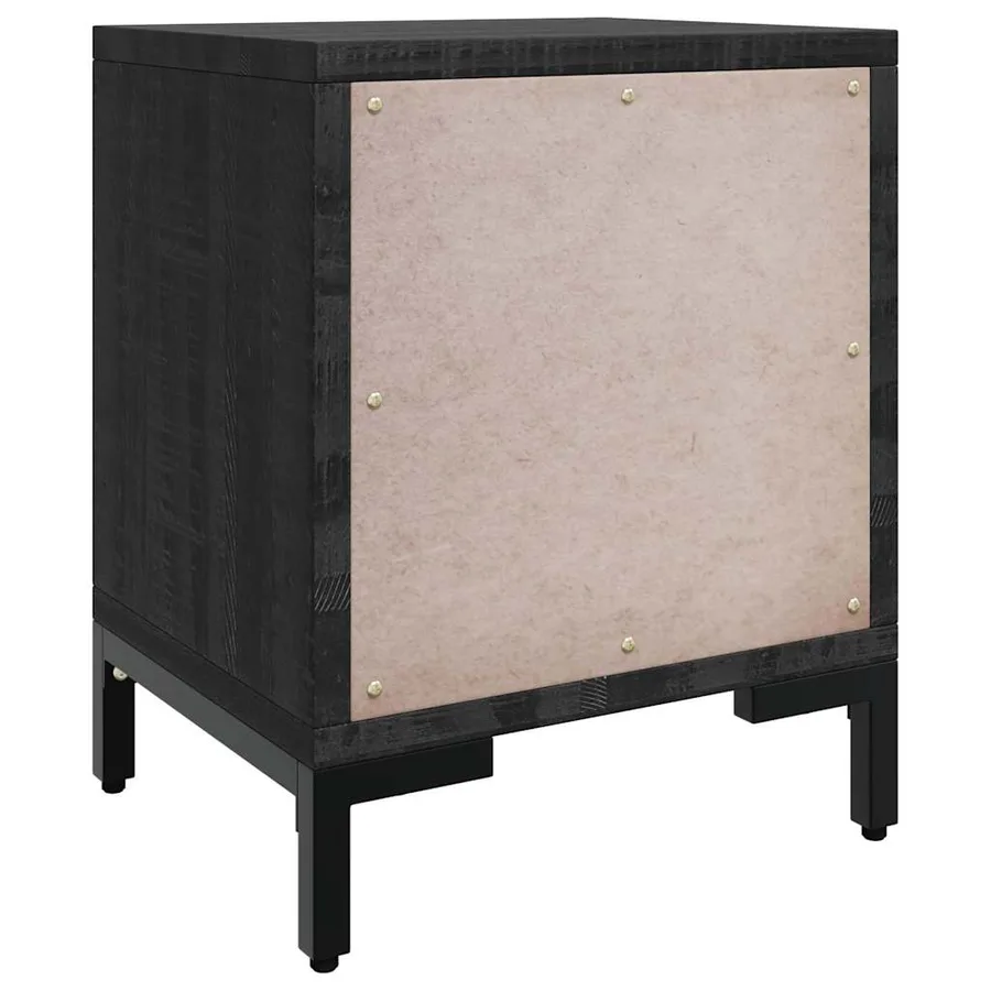 Tables de chevet 2 pcs Noir 36x30x45 cm Bois de pin massif - 7