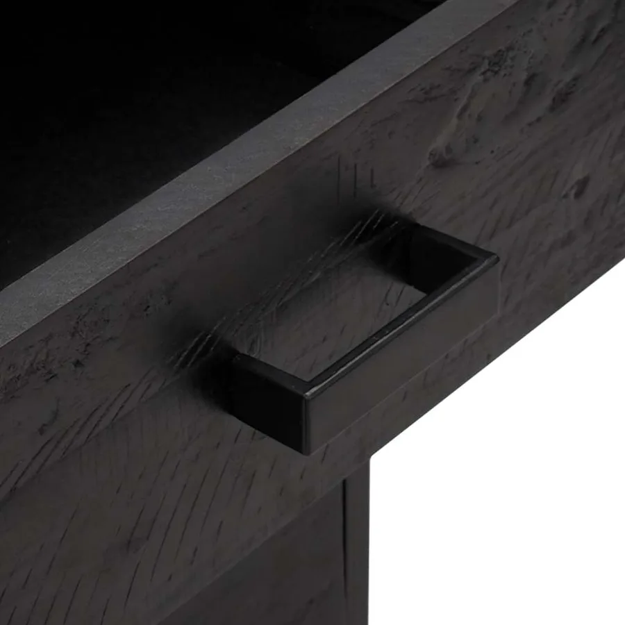 Tables de chevet 2 pcs Noir 36x30x45 cm Bois de pin massif - 8