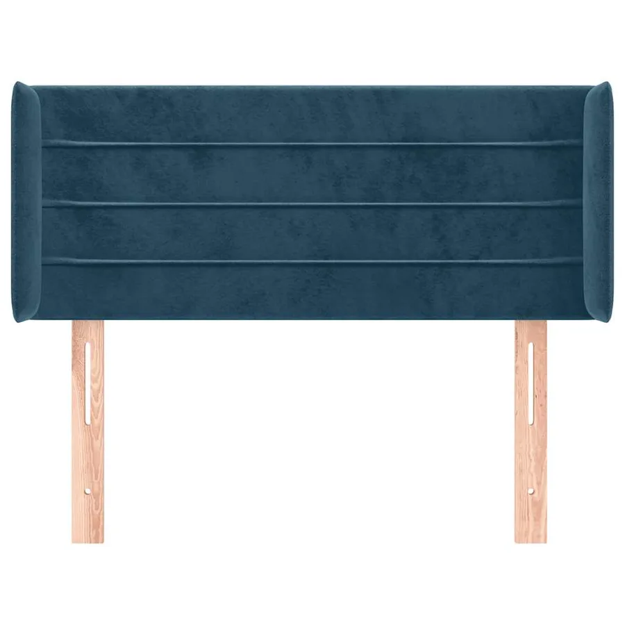 Tête de lit avec oreilles Bleu foncé 93x16x78/88 cm Velours - 3