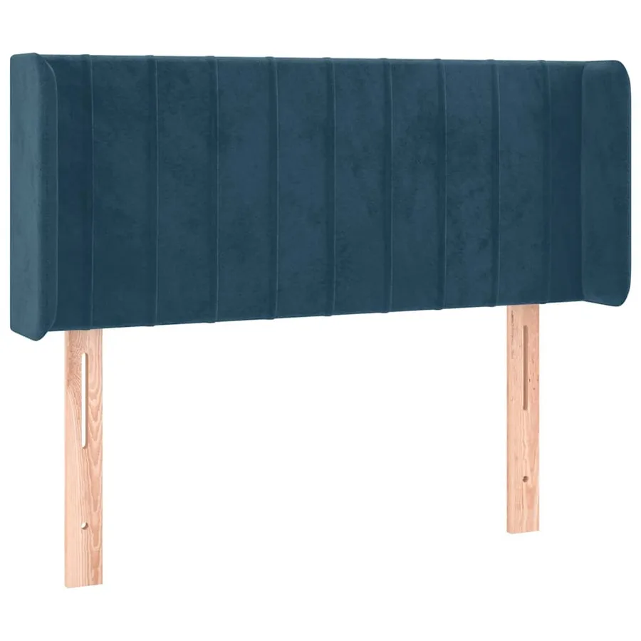 Tête de lit avec oreilles Bleu Foncé 83x16x78/88 cm Velours - 2