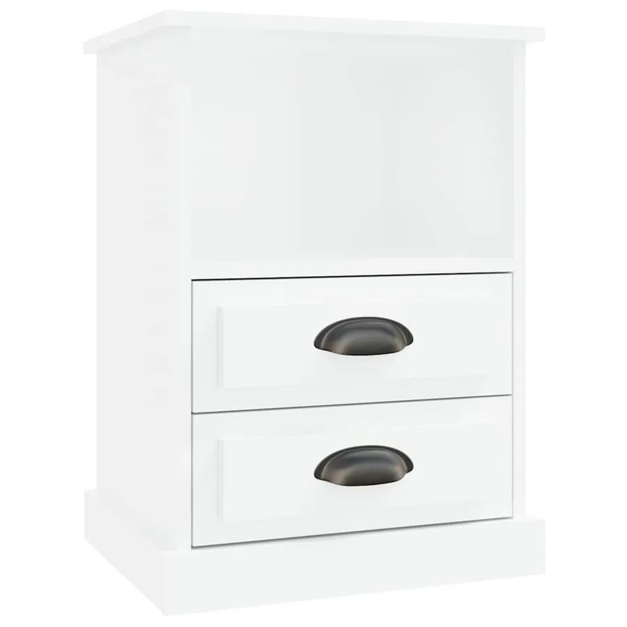 Tables de chevet 2 pcs blanc brillant 43x36x60 cm - 6