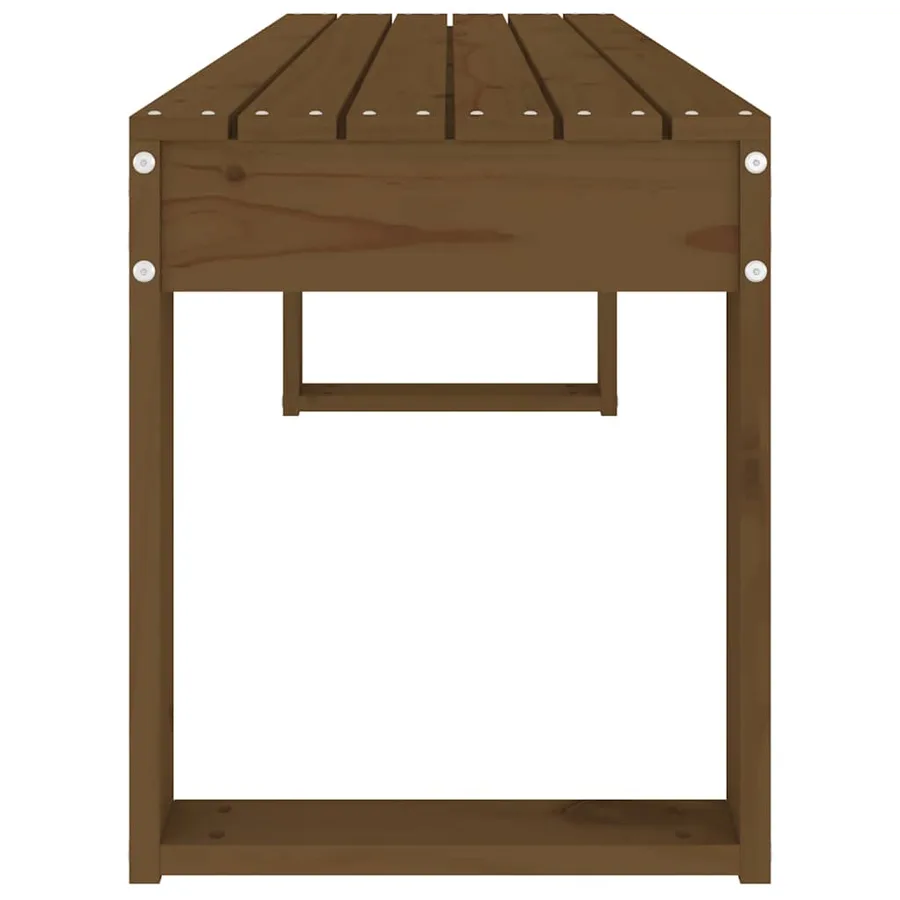 Banc de jardin marron miel 110x38x45 cm bois de pin massif - 4