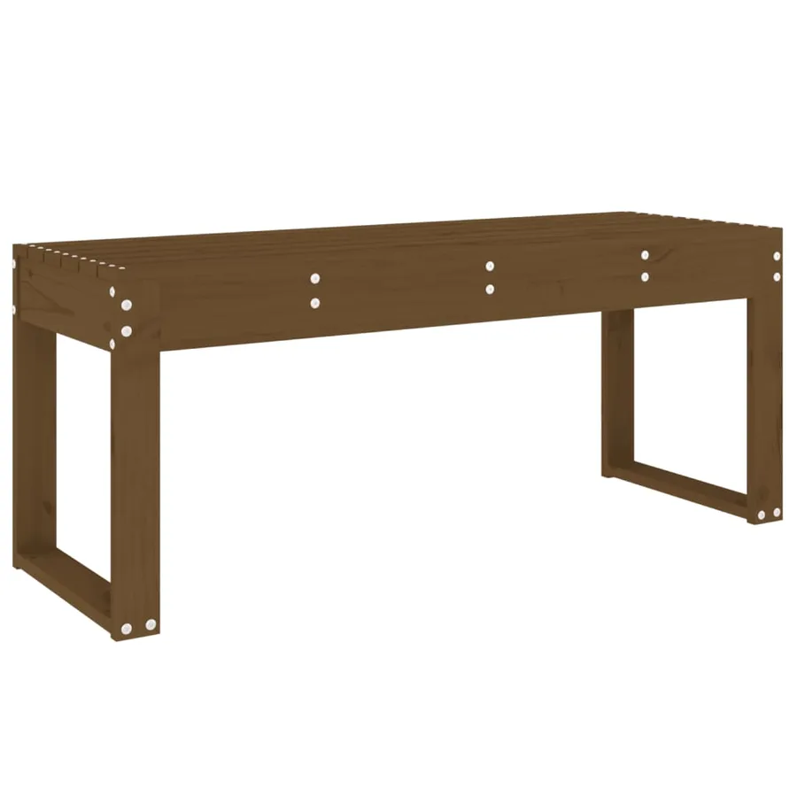 Banc de jardin marron miel 110x38x45 cm bois de pin massif - 5