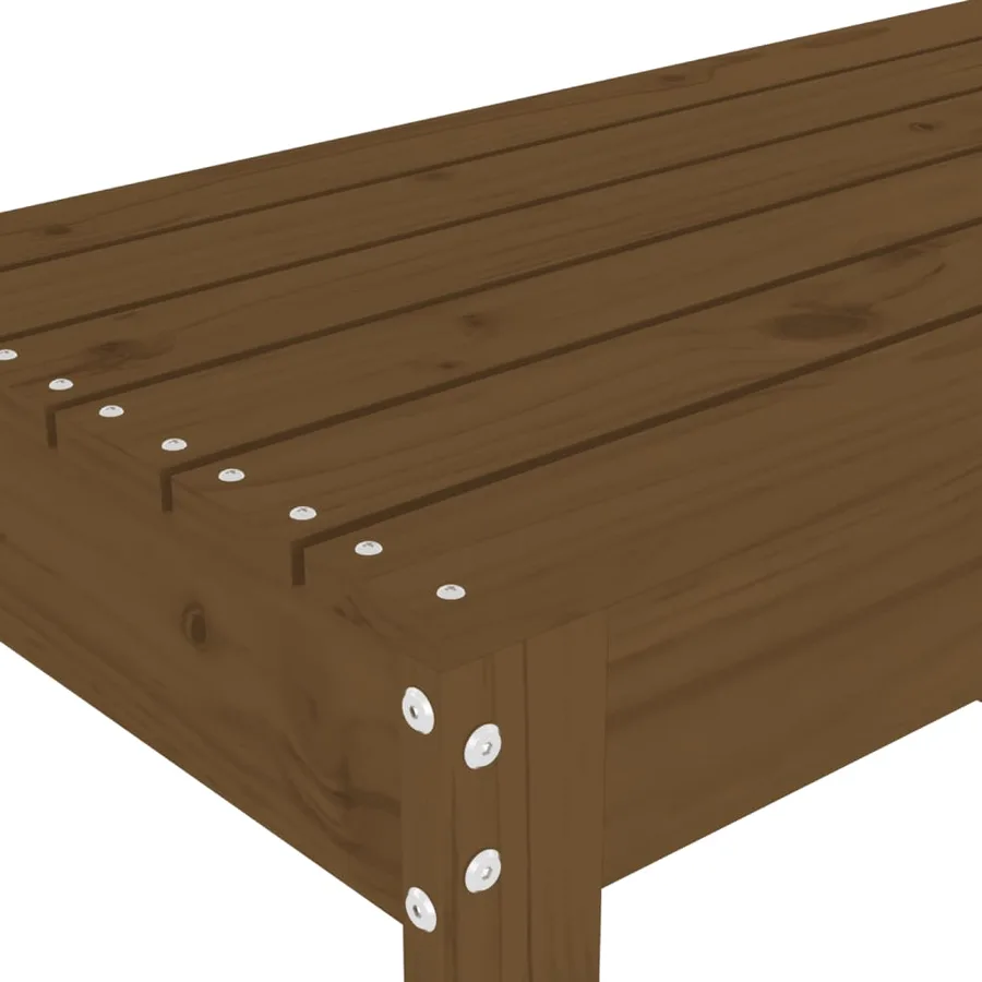 Banc de jardin marron miel 110x38x45 cm bois de pin massif - 6