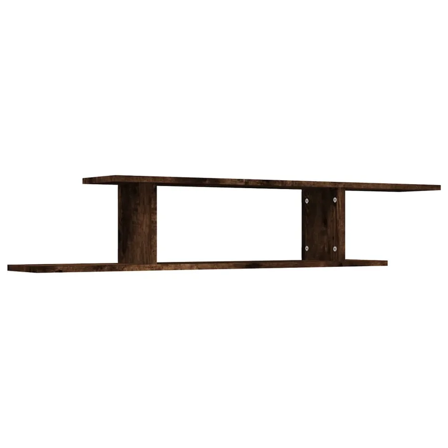 Étagère TV murale Chêne fumé 125x18x23 cm Bois d'ingénierie - 2