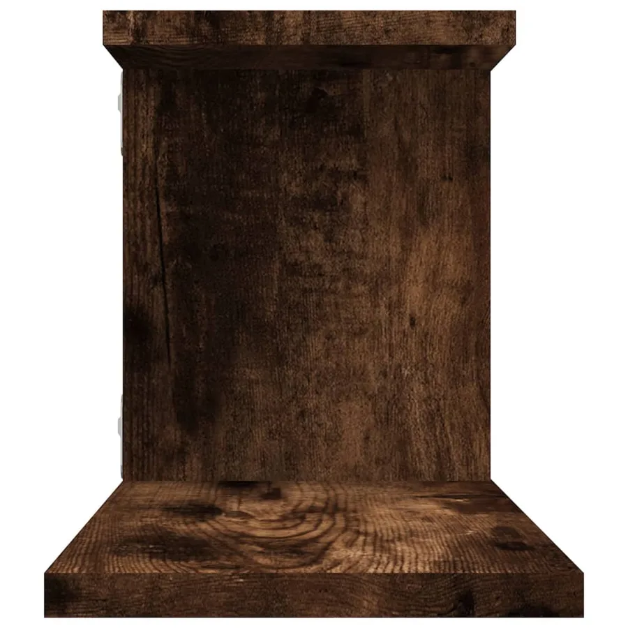 Étagère TV murale Chêne fumé 125x18x23 cm Bois d'ingénierie - 6