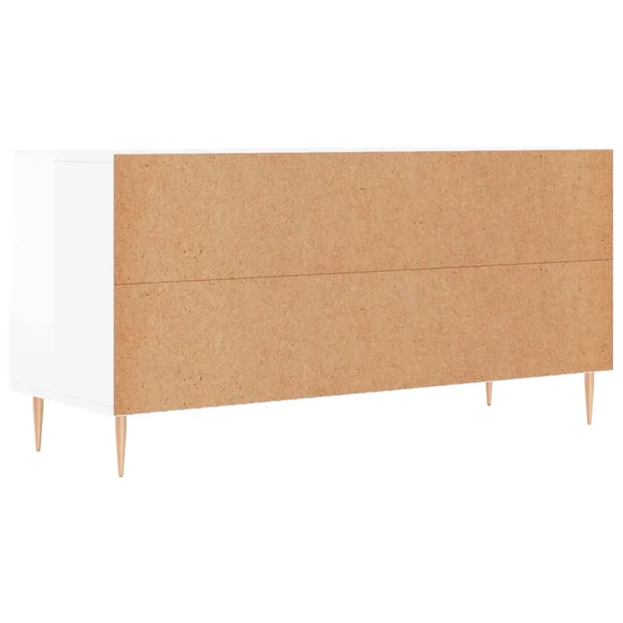 Meuble TV Blanc brillant 102x36x50 cm Bois d'ingénierie - 8