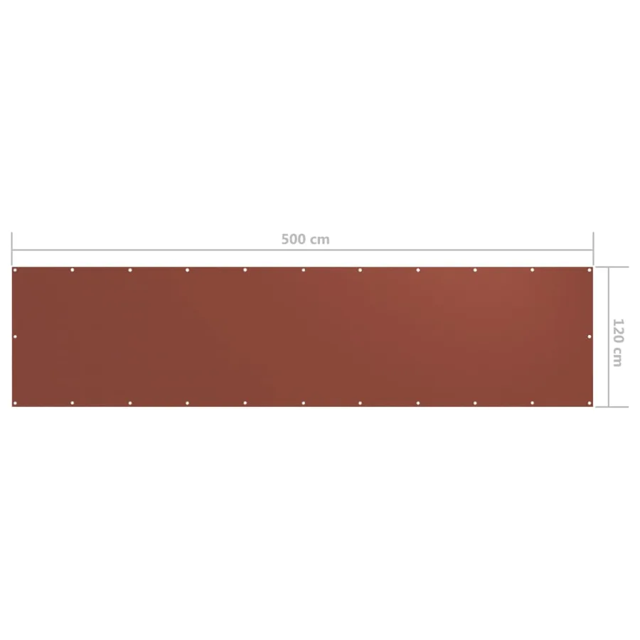 Écran de balcon Terre cuite 120x500 cm Tissu Oxford - 5