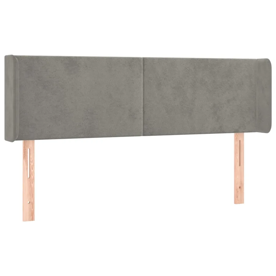 Tête de lit avec oreilles Gris clair 147x16x78/88 cm Velours - 2