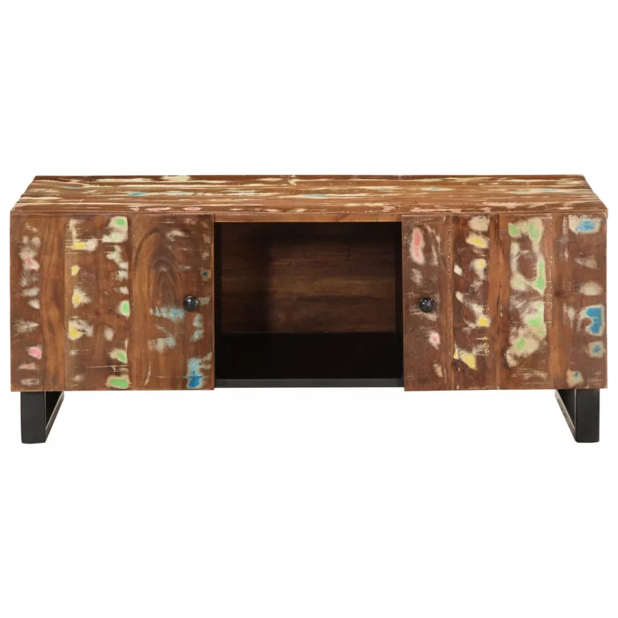 Table basse 100x54x40 cm bois de récupération et d'ingénierie - 3