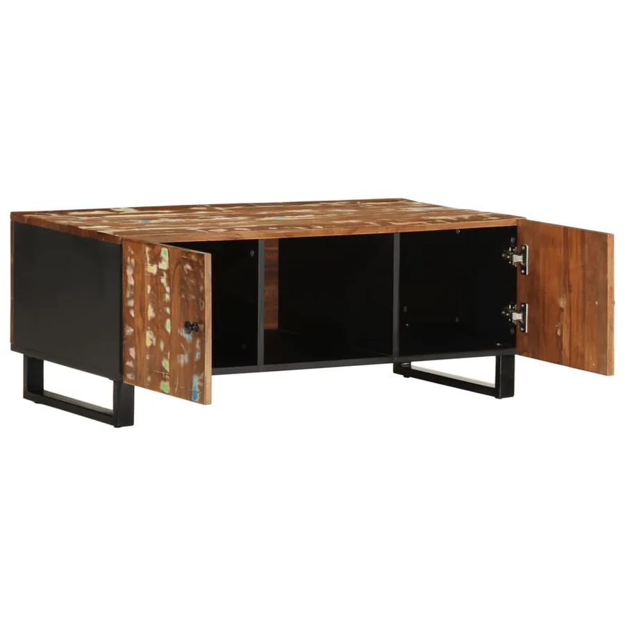 Table basse 100x54x40 cm bois de récupération et d'ingénierie - 4