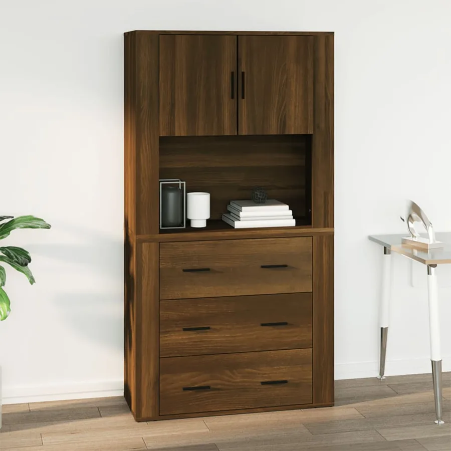 Armoire murale Chêne marron 80x33x80 cm Bois d'ingénierie - 7