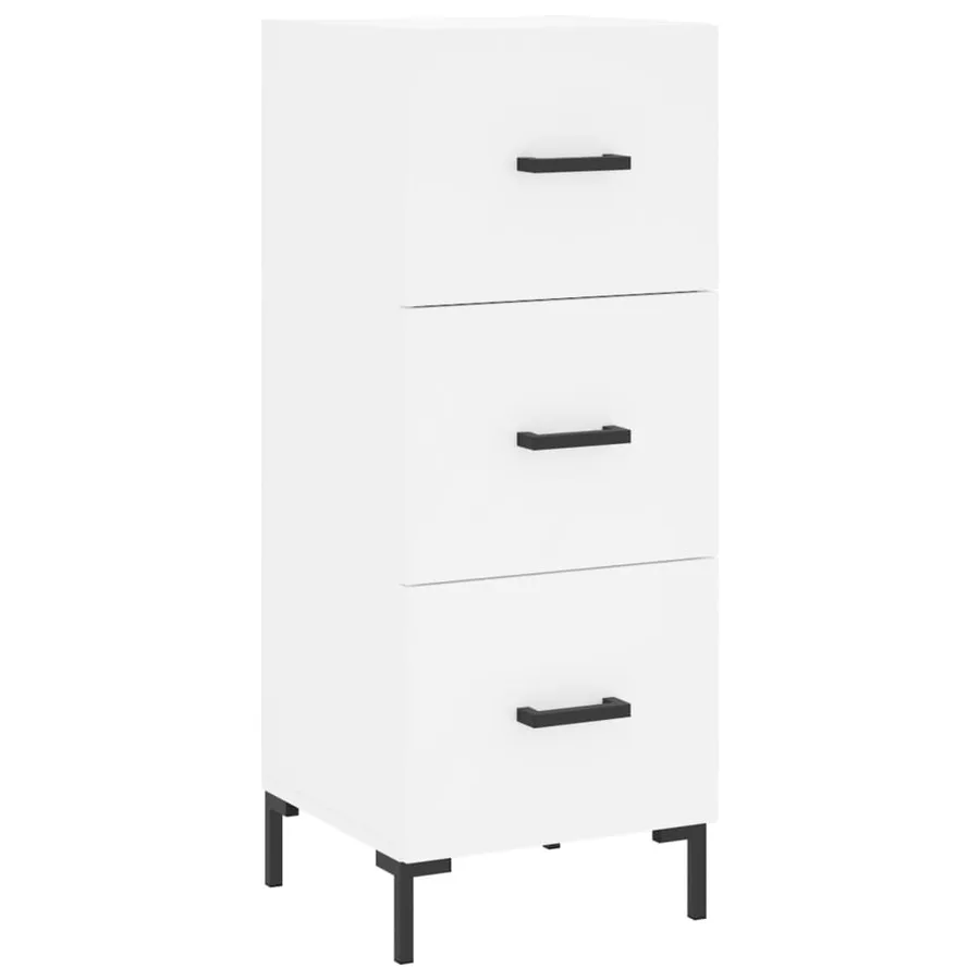 Buffet haut Blanc 34,5x34x180 cm Bois d'ingénierie - 5