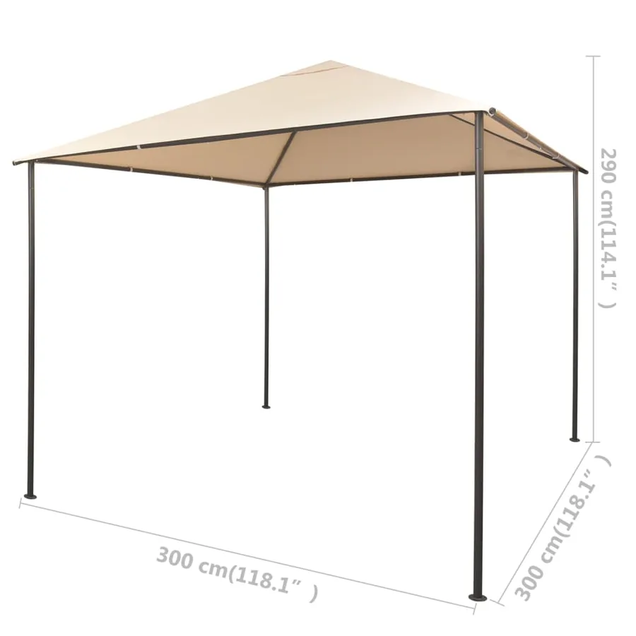 Chapiteau tente 3 x 3 m Beige Acier - 8
