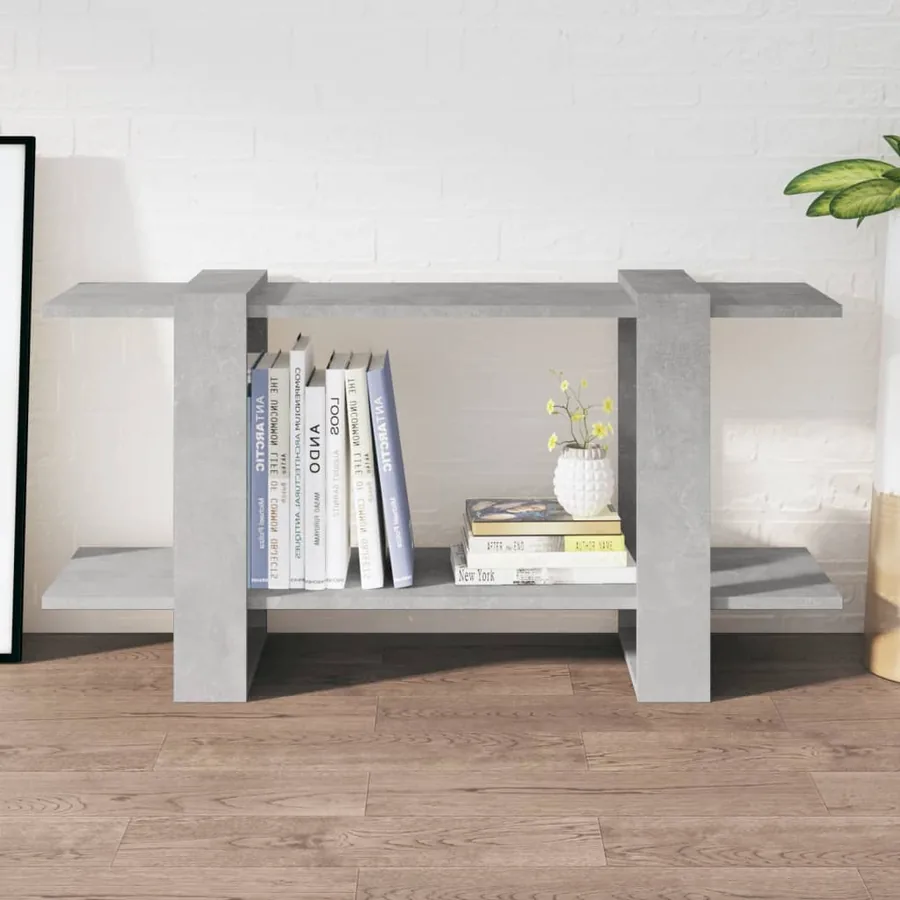 Bibliothèque Gris béton 100x30x51 cm bois d'ingénierie