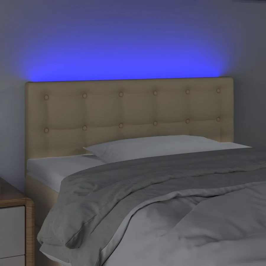Tête de lit à LED Crème 80x5x78/88 cm Tissu - 3