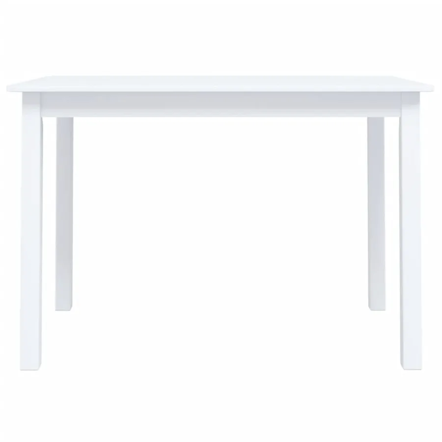 Table à manger Blanc 114x71x75 cm Bois d'hévéa massif - 3