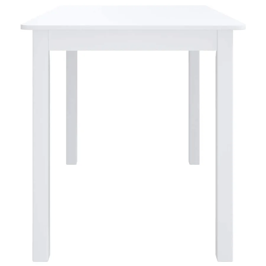 Table à manger Blanc 114x71x75 cm Bois d'hévéa massif - 4